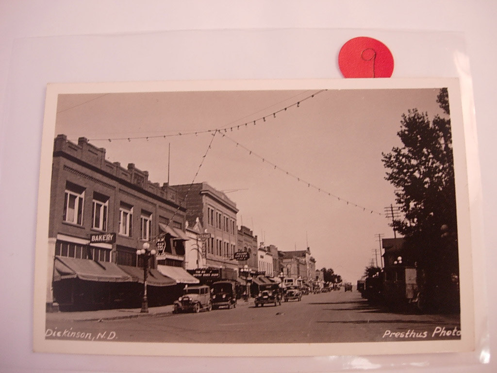 Victorian RPPC Postcard of Dickinson ND Town Picture Main Street Real