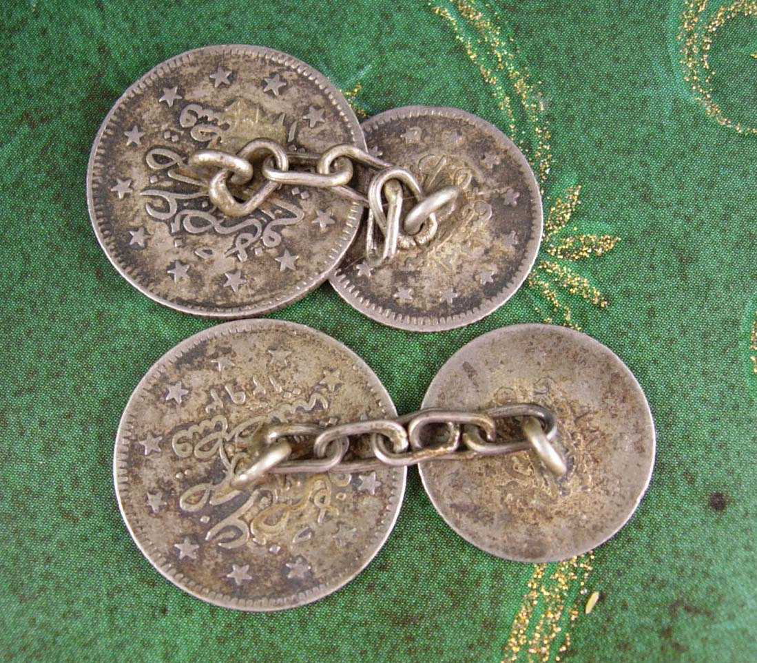 Antique Silver Coins Cufflinks Victorian Foreign Coin Collector Cuff Accessory Cufflinks Antique Silver Coins Cufflinks Victorian Foreign Coin Collector Cuff Accessory Cufflinks
