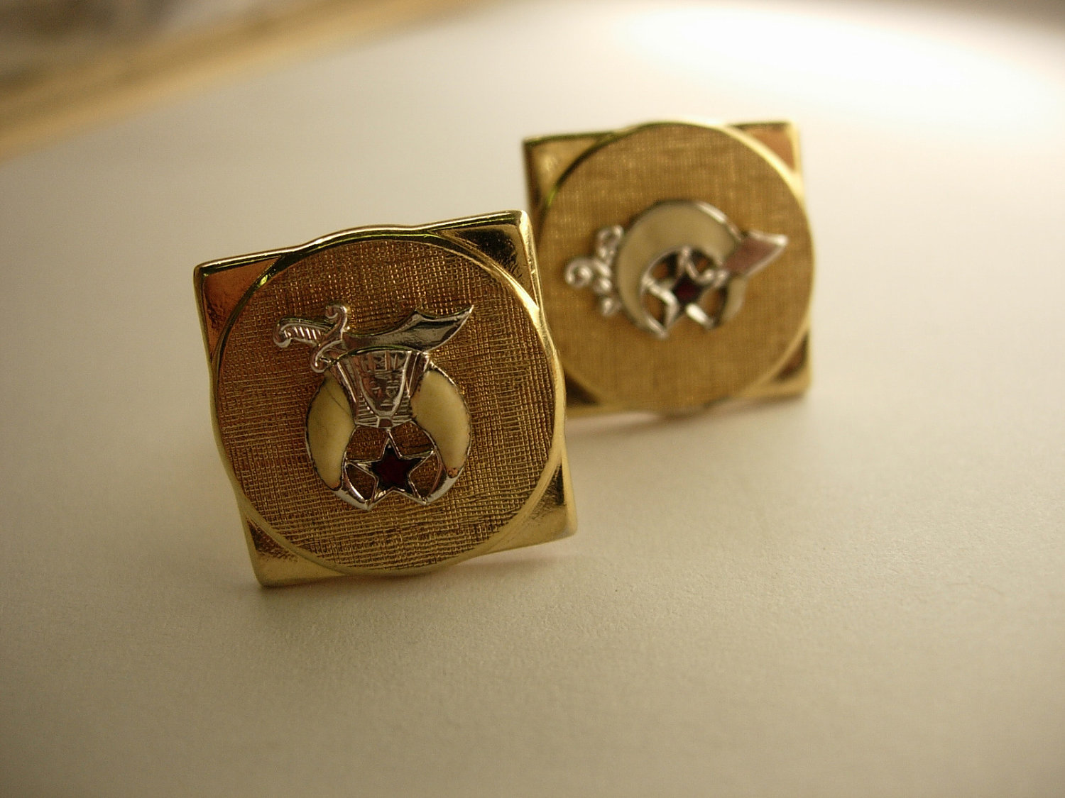 Vintage Masonic Shriner Fraternal Cufflinks signed Swank Cufflinks
