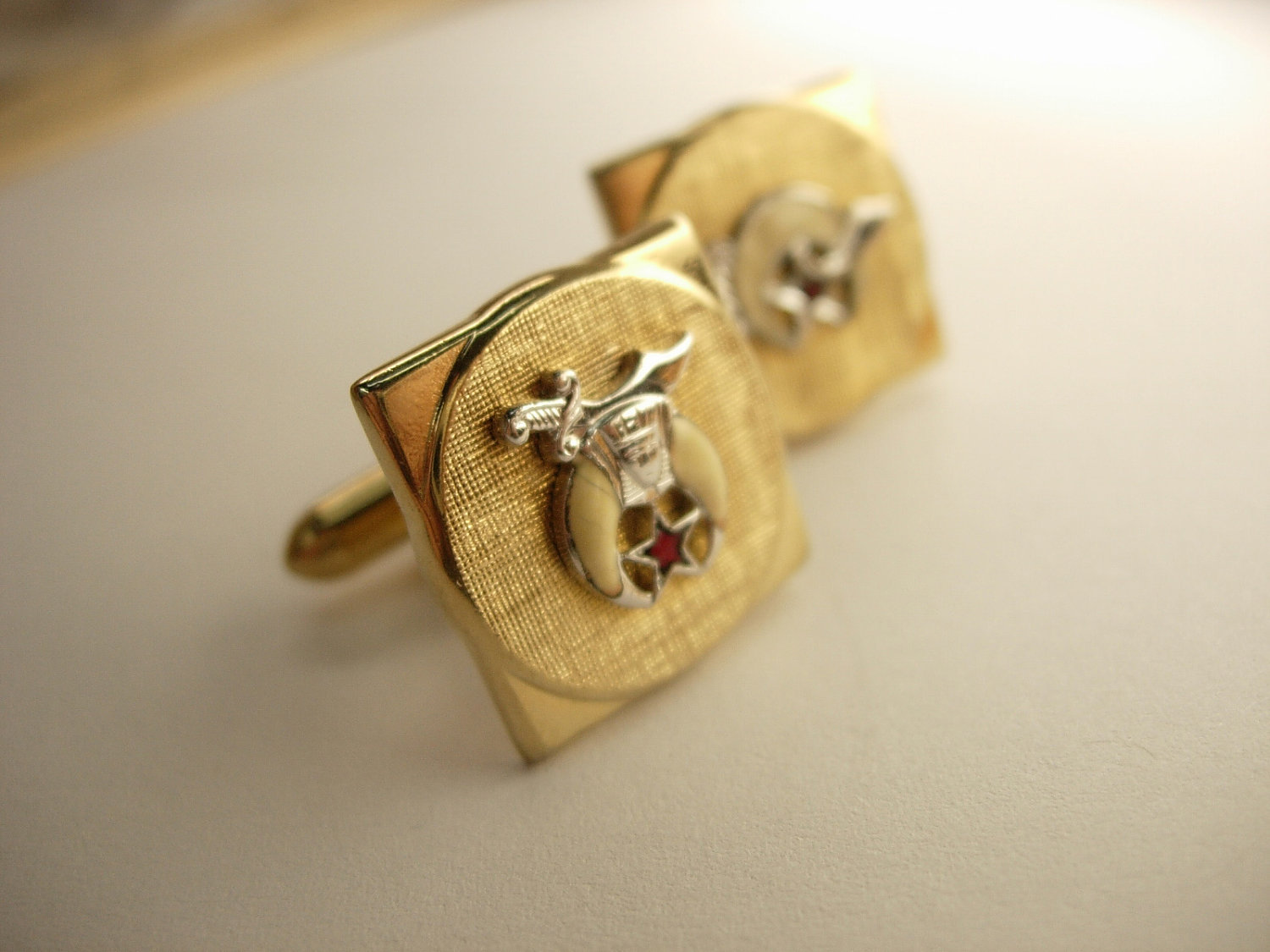 Vintage Masonic Shriner Fraternal Cufflinks signed Swank Cufflinks