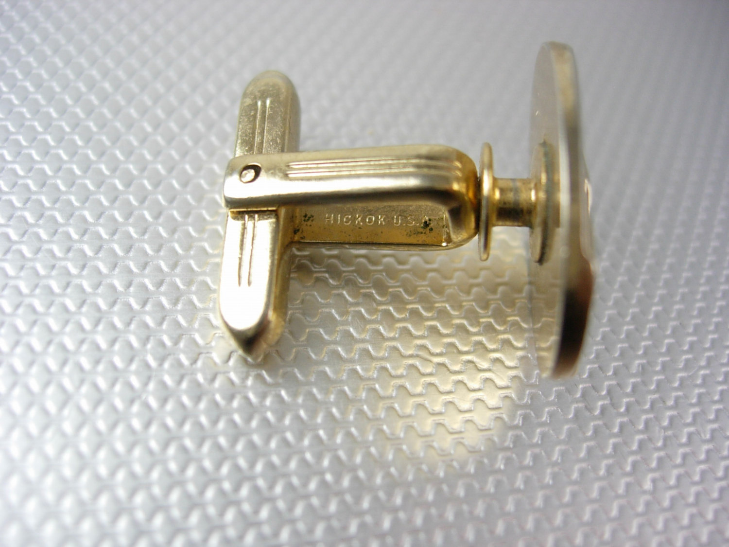 Art Deco Engravable Cufflinks Vintage Gold Filled Hickok USA Designer