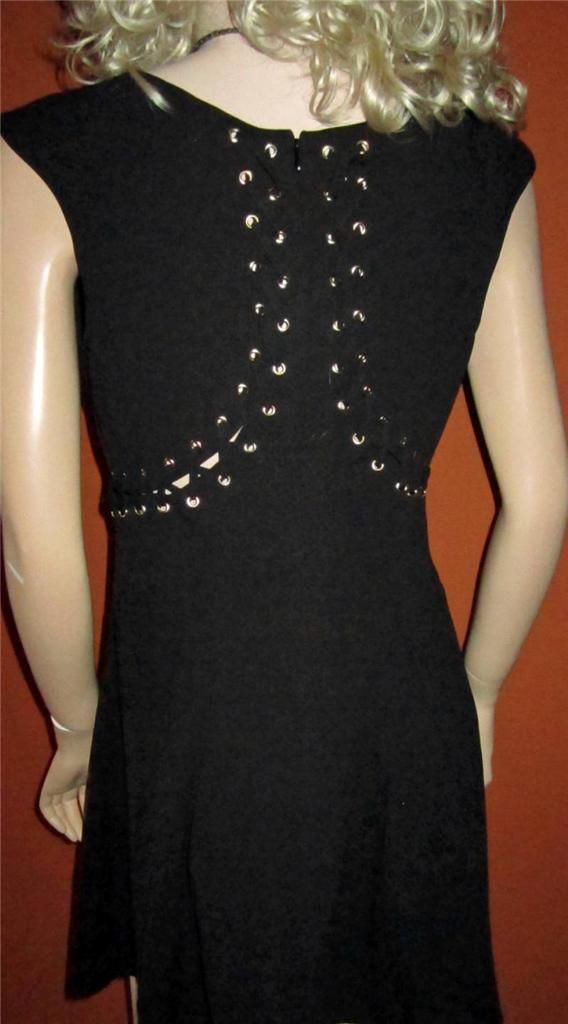 Victoria's Secret $108 Corset Lace-Up Sides Sleeveless Black Dress 12