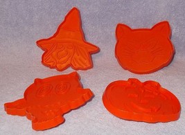 Hallmark Plastic Halloween Cookie Cutter Set Witch Owl Pumpkin Cat - $9.95