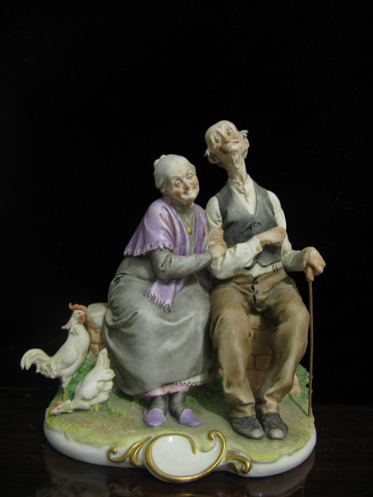 Vintage Italy Capodimonte Giuseppe Cappe Figurine Darby and Joan Mint 7
