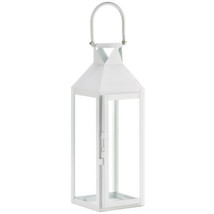 Accent Plus Square Clear Glass White Candle Lantern - 15 inches - $106.86