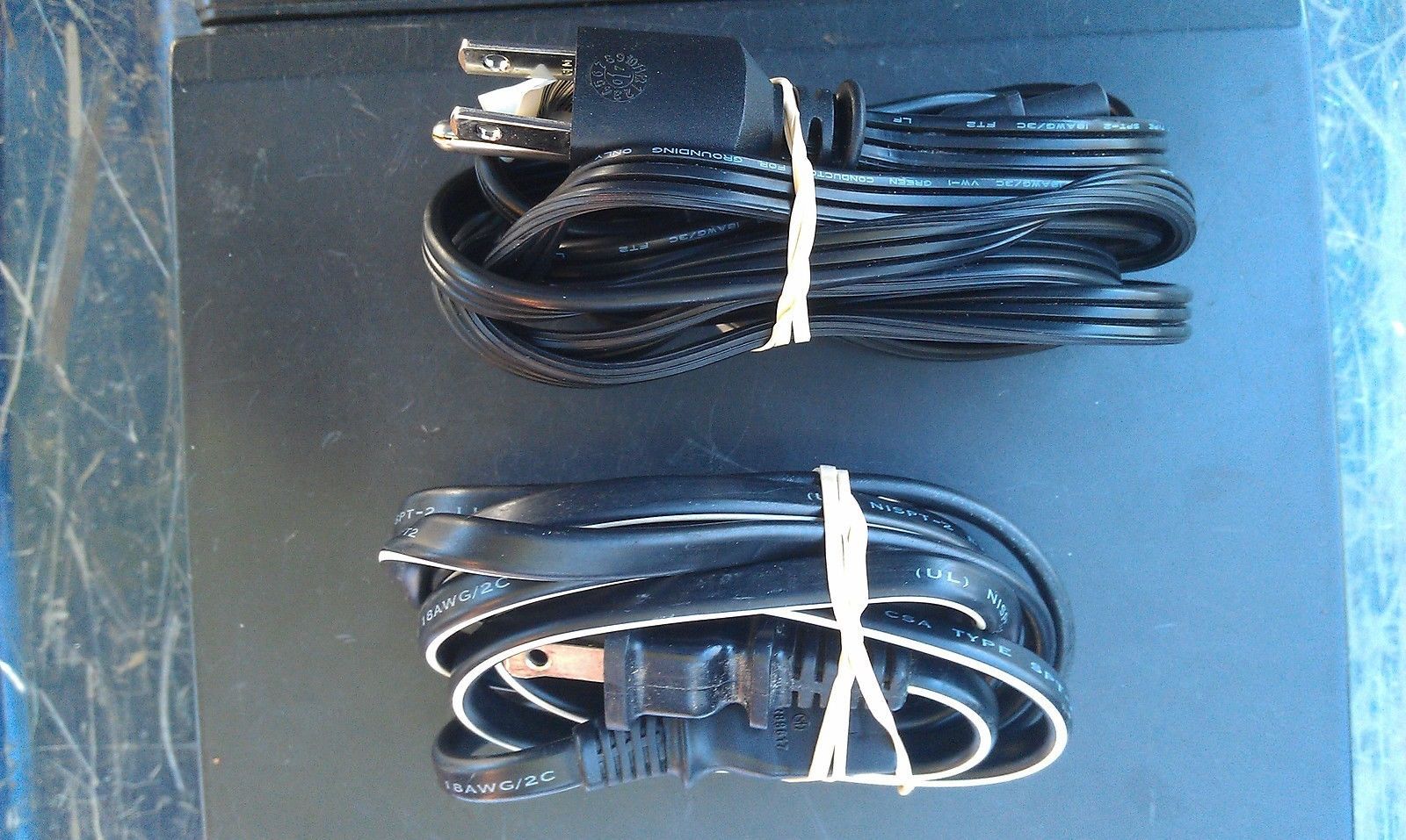 7II95 POWER CORDS, A 2 PIN RQU & A 3 PIN DIRECTV TYPE 18 GA, 6' LONG, VGC Multipurpose