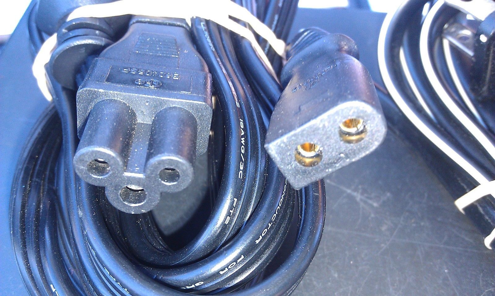 7II95 POWER CORDS, A 2 PIN RQU & A 3 PIN DIRECTV TYPE 18 GA, 6' LONG, VGC Multipurpose
