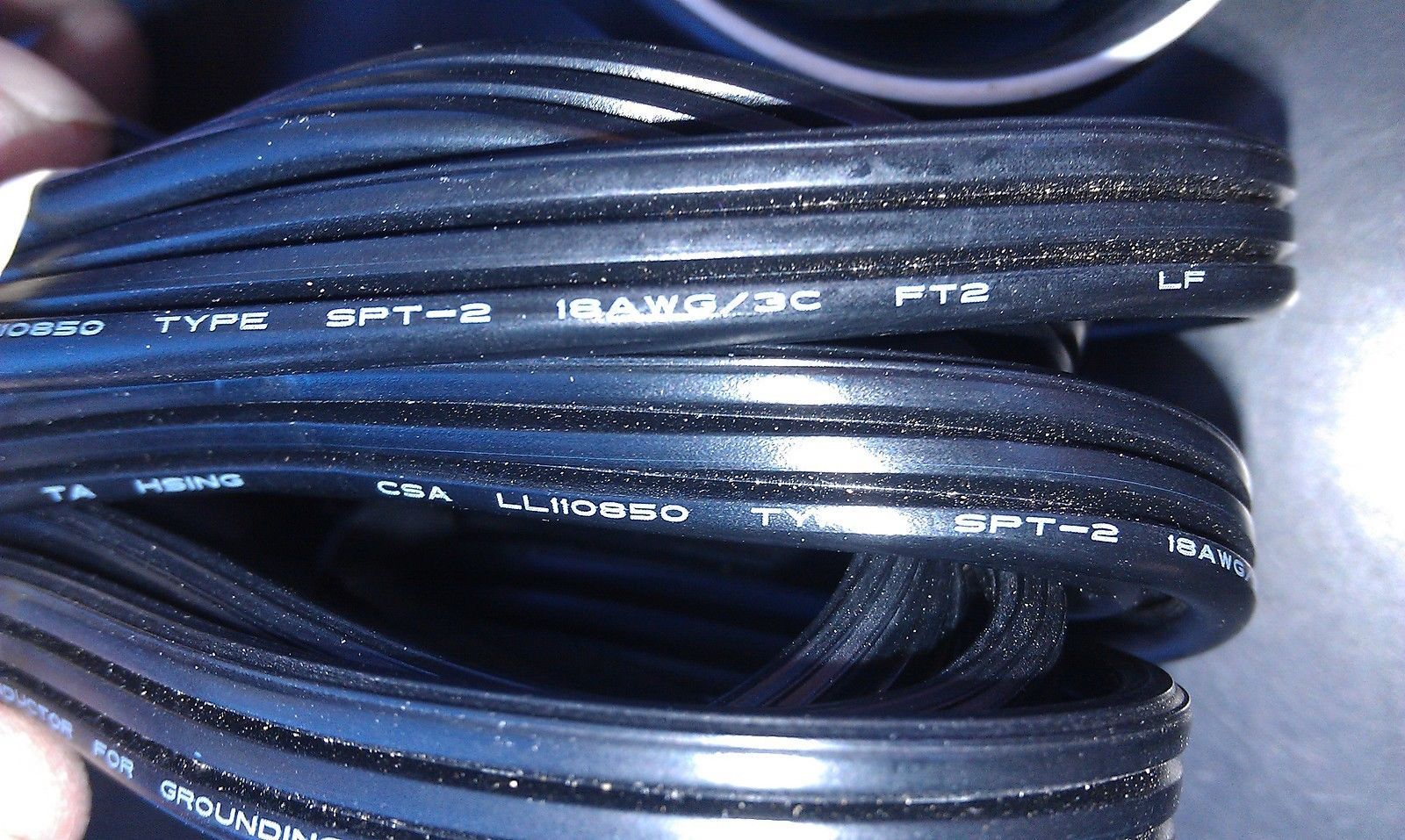 7II95 POWER CORDS, A 2 PIN RQU & A 3 PIN DIRECTV TYPE 18 GA, 6' LONG