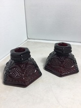 Wheaton Glass for Avon Ruby Cape Cod Candle Holders - $10.00