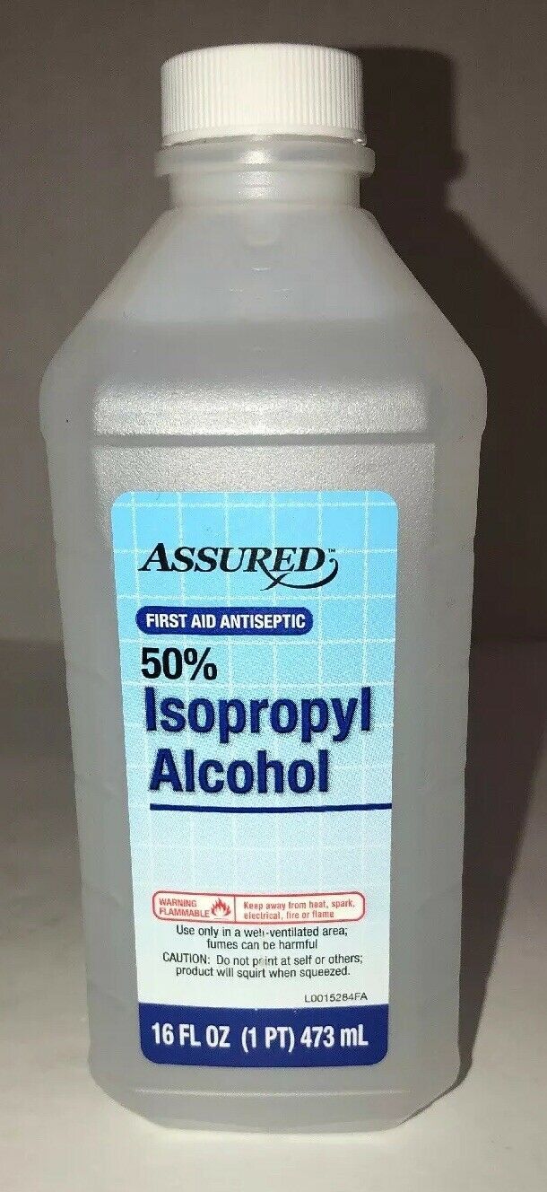 Assured Isopropyl Rubbing Alcohol 50% 16 FL Oz, First Aid Antiseptic-RARE-SHIP24