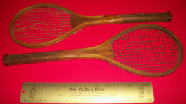 Sport Treasure Tennis Racquet Racket Sporting Good Pair Old Wood Equipment Decor - $379.99