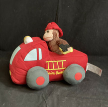GUND Classic Curious George Monkey Fire Truck Press Siren Sounds Lights ... - $15.85