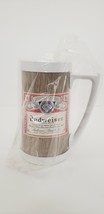 Vintage New Old Stock Budweiser Wood Grain Thermo Serv Keg Mug Insulated Cup - $21.28