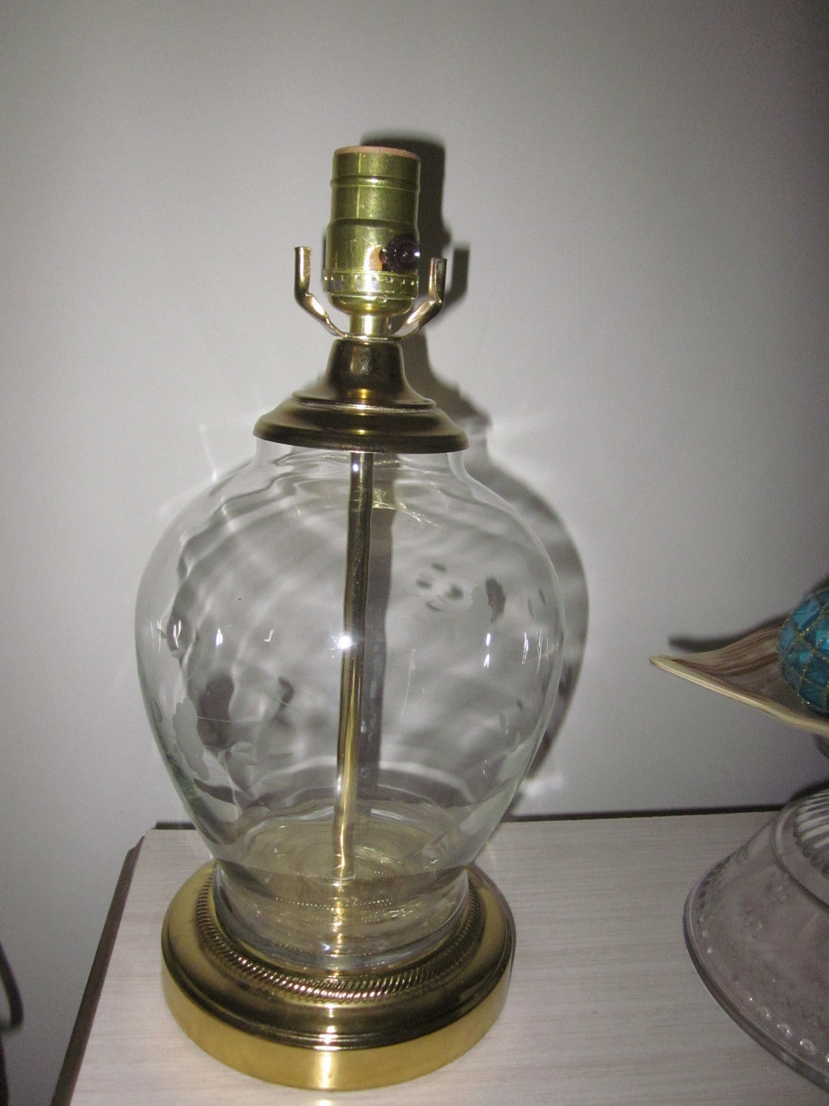 short Princess House Heritage working ELECTRIC LAMP OR GLASS