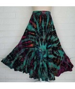 New SACRED THREADS OS aqua fuchsia  tie dye gypsy elastic waist long ray... - $45.49
