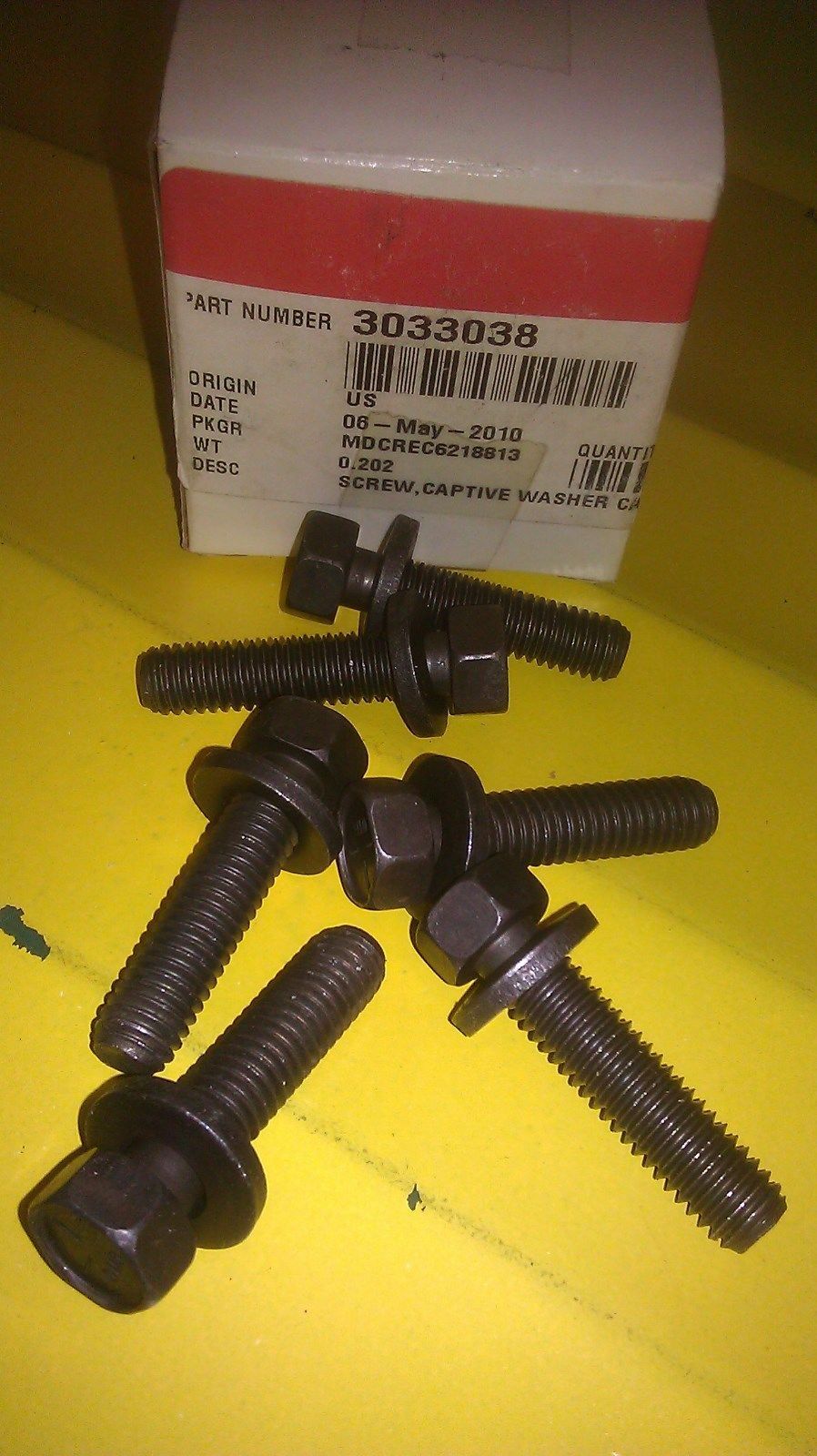 GENUINE CUMMINS CAPTIVE WASHER SCREW 3033038 6 PACK Screws & Bolts