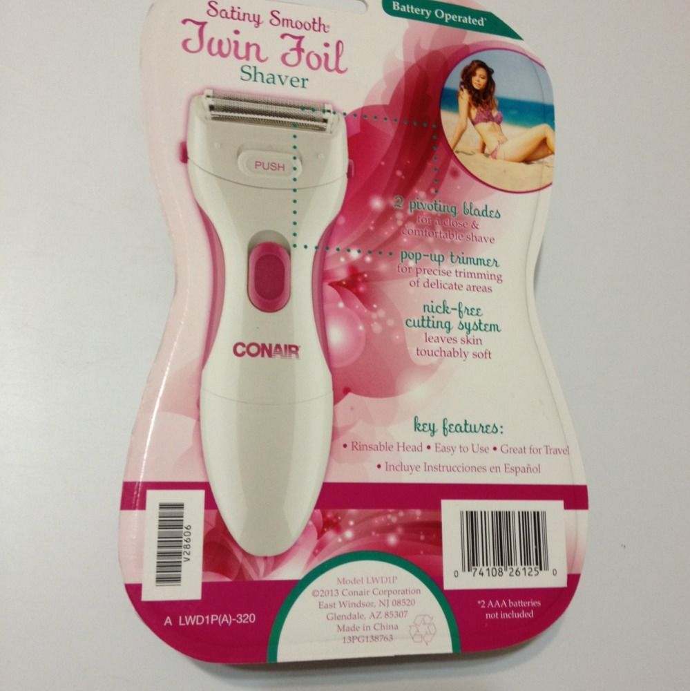 Conair Bikini Trimmer LWD1P Twin Foil Battery operated women's hair
