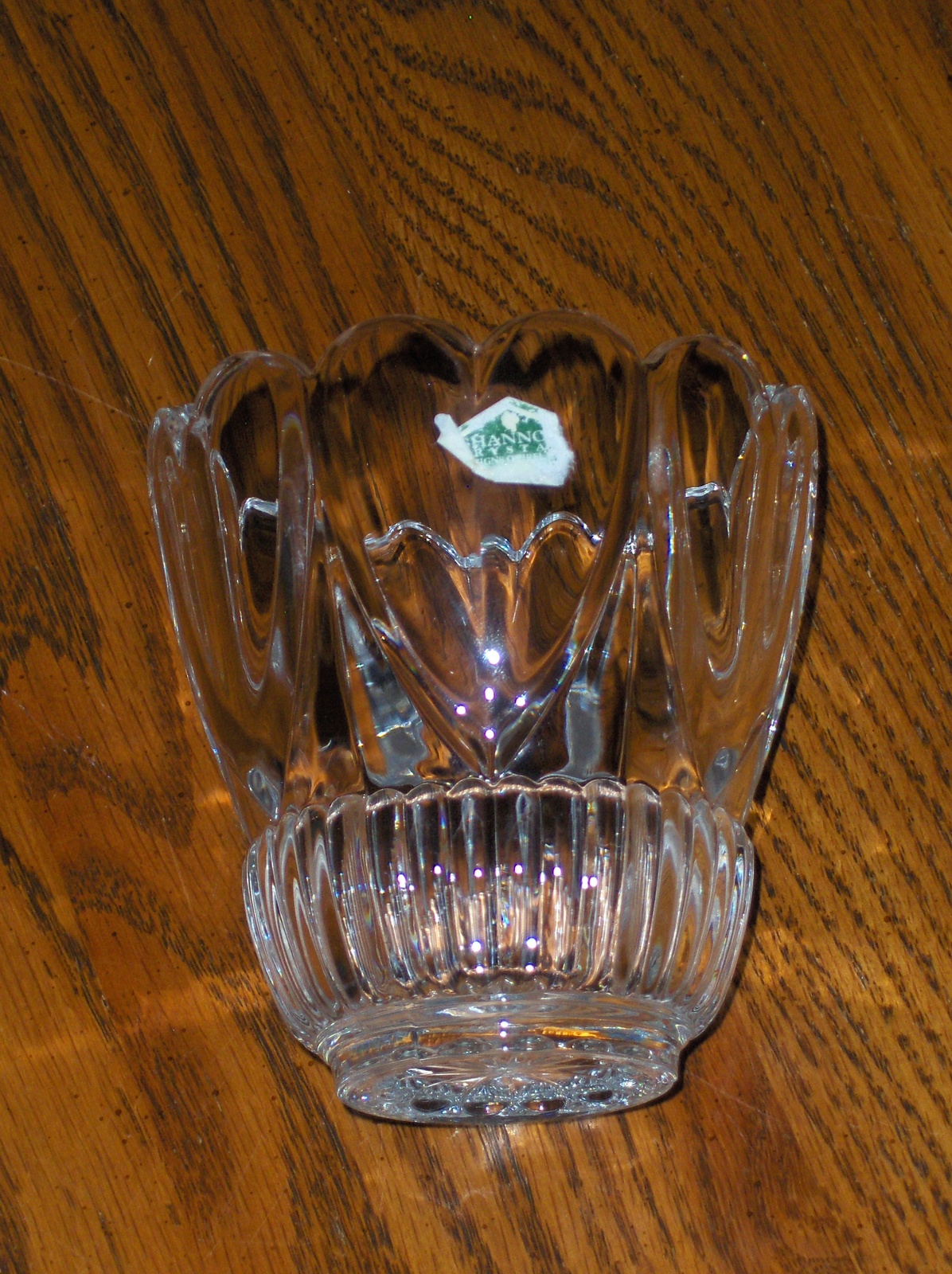 Godinger Shannon Lead Crystal Candle Holder Heart Hurricane 24 Lead