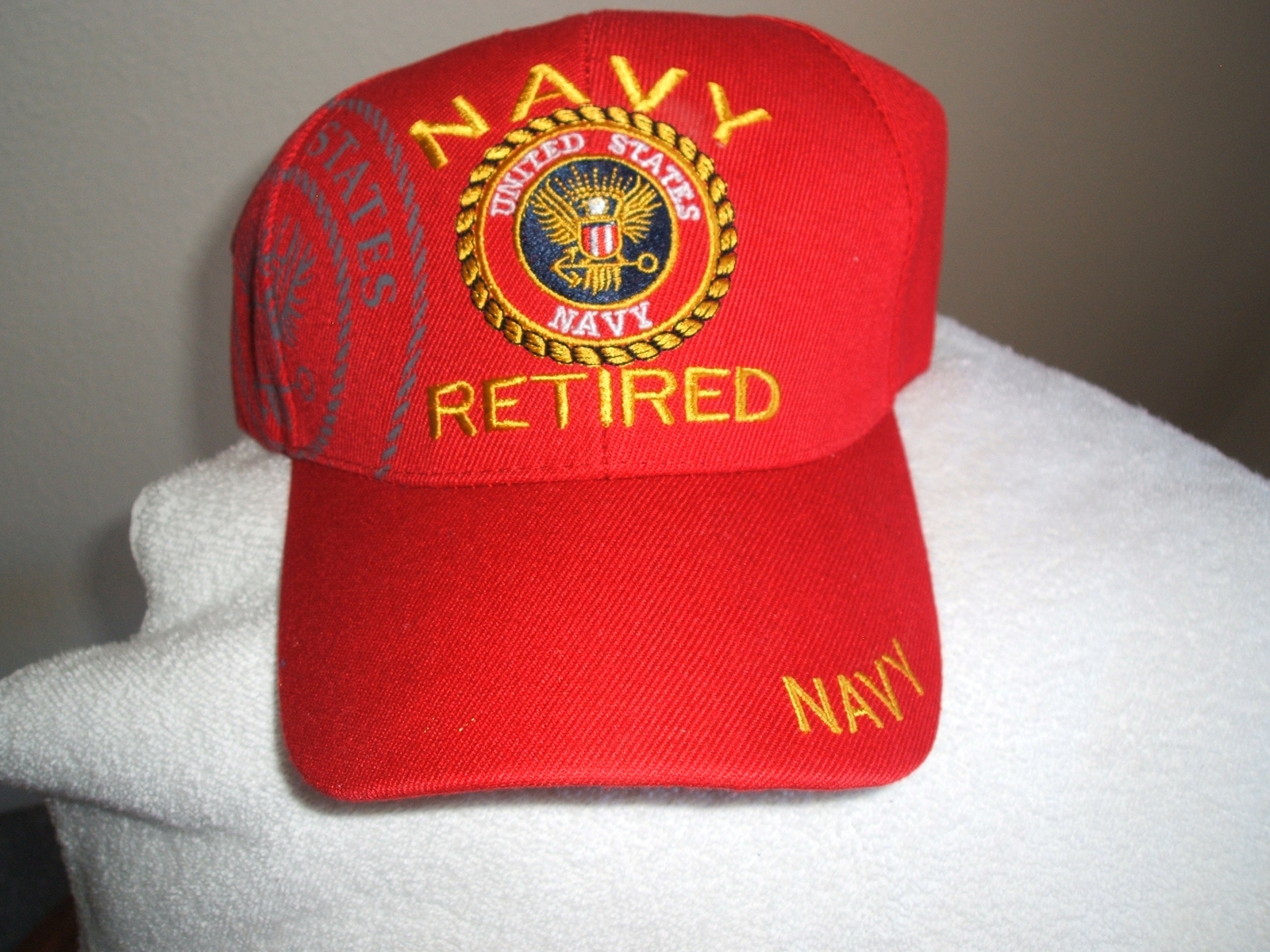 U S Navy (Retired) Red new ball cap - Navy