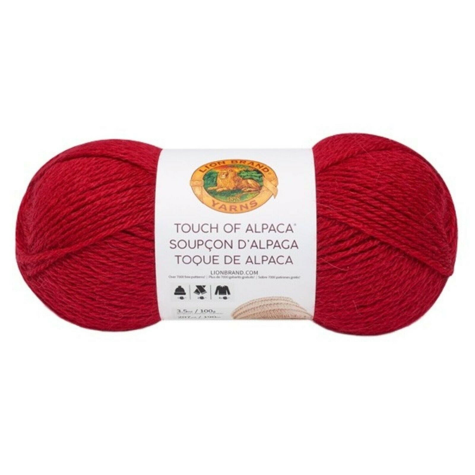 Lion Brand Touch of Alpaca Yarn in Red