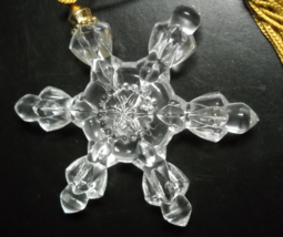 Gorham Lead Crystal Snowflake Christmas Ornament Tassel Original Sleeve Box - $14.99
