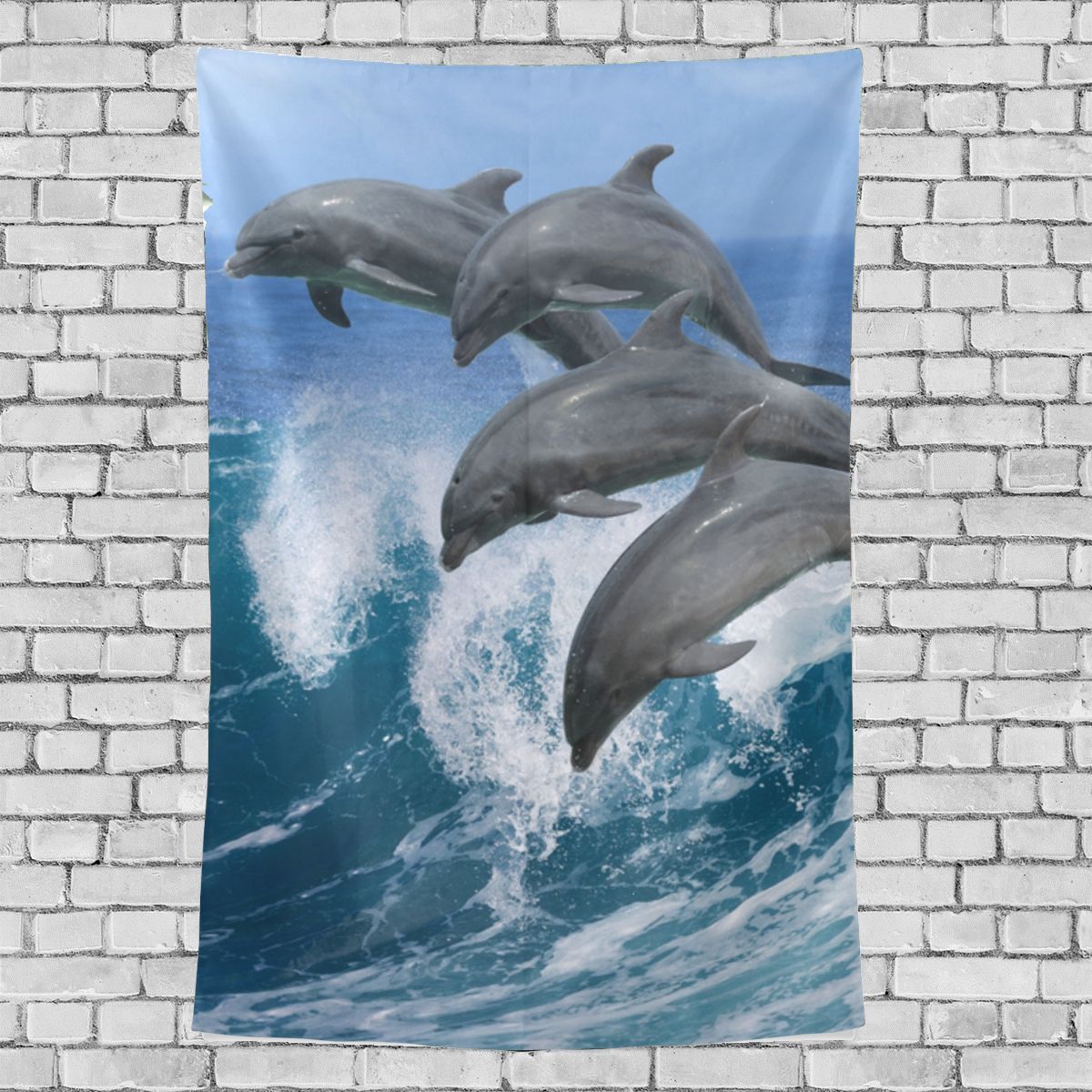 Tapestry Large Wall Dolphin Ocean Outgoing Friend Pattern Bathroom Wall ...