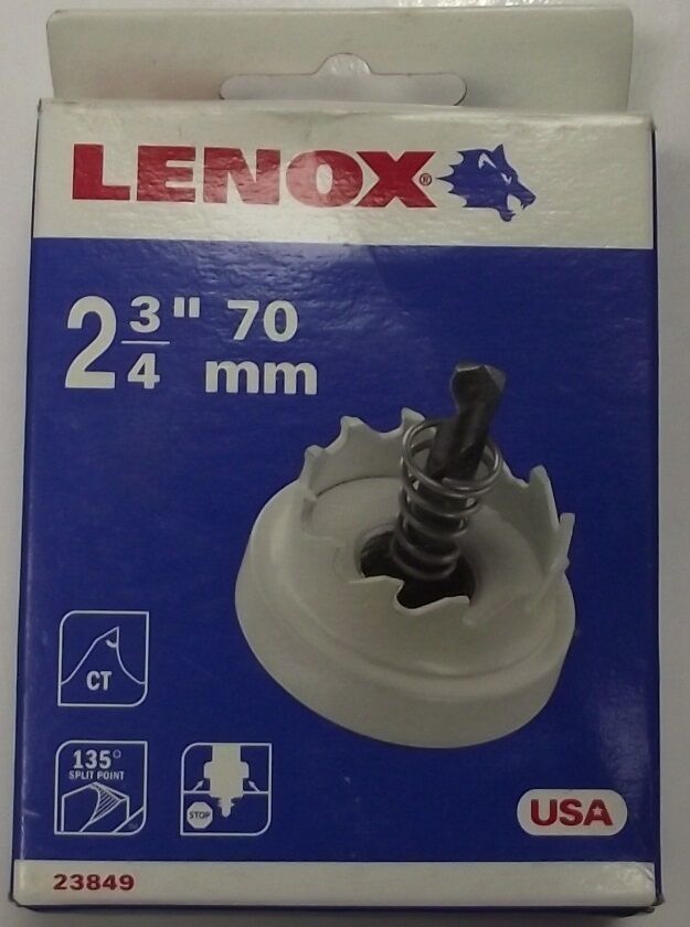 Lenox 23849 2-3/4" Carbide Hole Cutter Hole Saw 70mm USA - $23.76