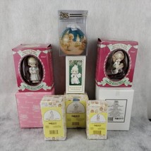 Lot of 9 Enesco PRECIOUS MOMENTS Porcelain Christmas Ornaments Vintage 1990's - $32.95