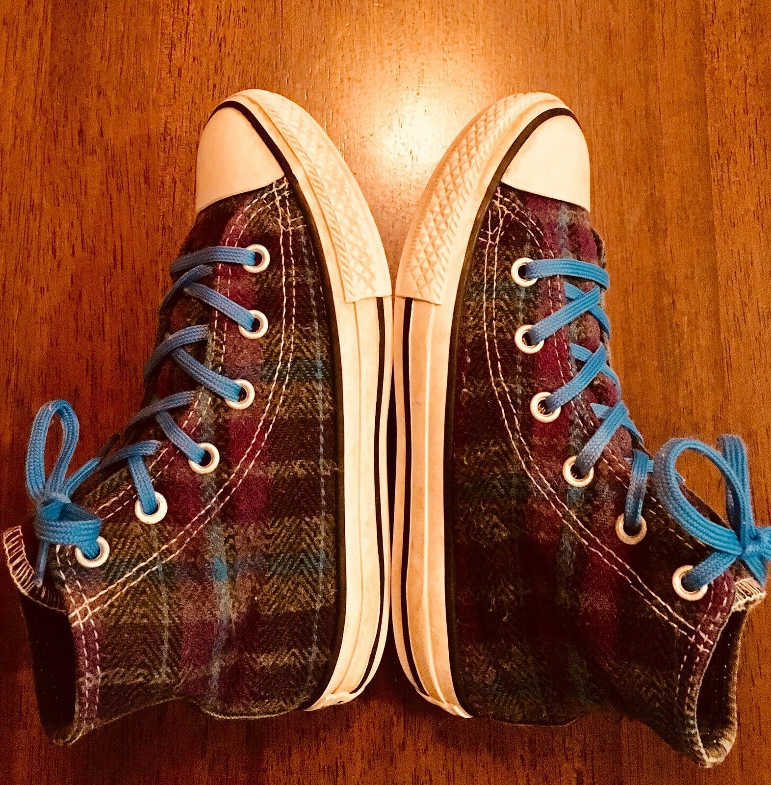 CONVERSE Chuck Taylor All Star Plaid Flannel Shoe Purple Black Blue Sz ...