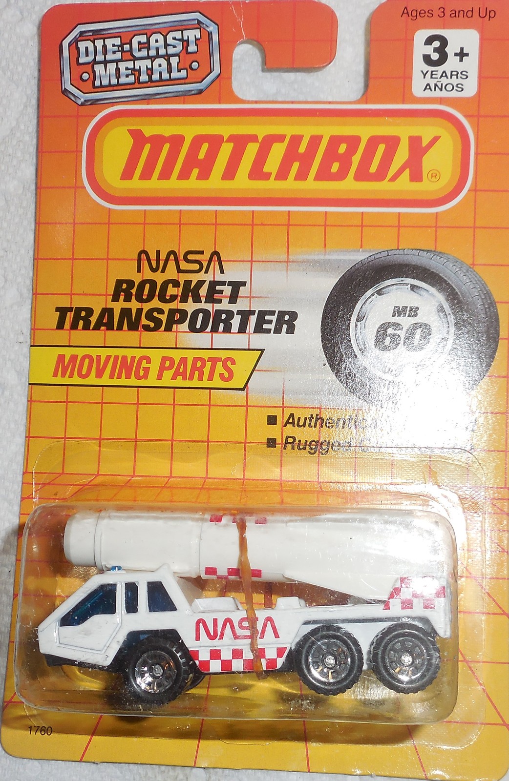 Matchbox 1990 NASA Transporter #MB60 Mint Car Sealed On Card New Models Series
