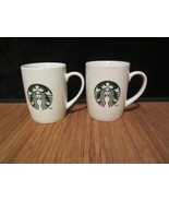 2 Starbucks Coffee Tea cup White with Green Logo 2013 Mug (10 OZ) - $19.99