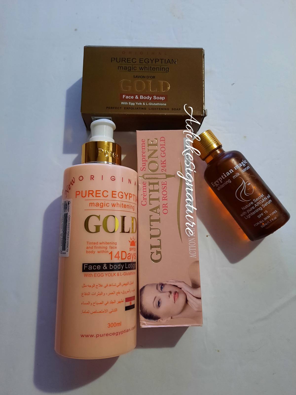 Pure Egyptian magic Gold whitening face & body lotion,24k glutathione gold tube