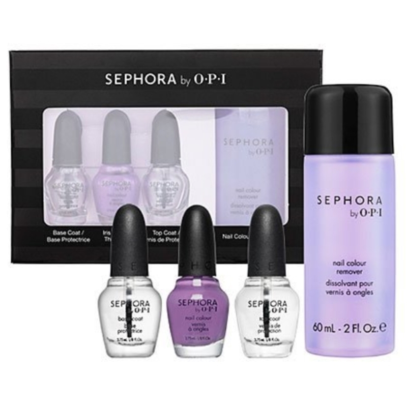 Sephora OPI Nail Polish Kit Iris I Was Thinner Nail Polish Base & Top Coat Remov Nail Polish