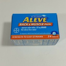 Aleve Back & Muscle Pain 220mg Naproxen 24 Tablets EXP 9/2023 - $7.84
