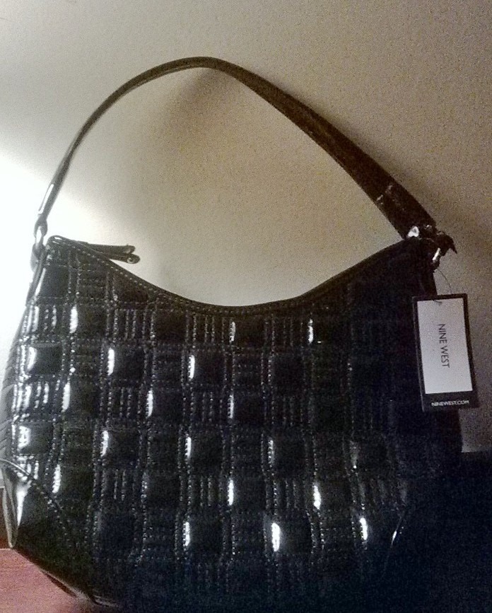Nine West Quilted Black Patent Leather Handbag New With Tags - Handbags & Purses