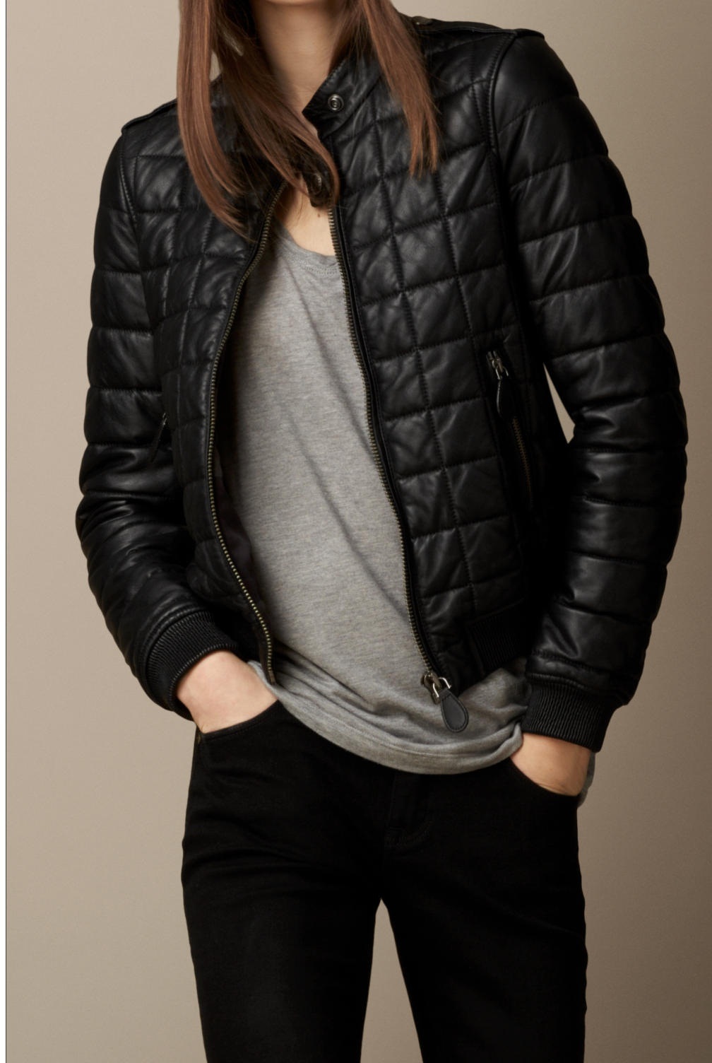 Handmade Women Quilted Leather Jacket Women Black Quilted Leather Jackets Coats And Jackets