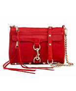 NWT Rebecca Minkoff MINI MAC Clutch Leather Crossbody Bag RED GOLD $200 AUTHENTC - $149.00