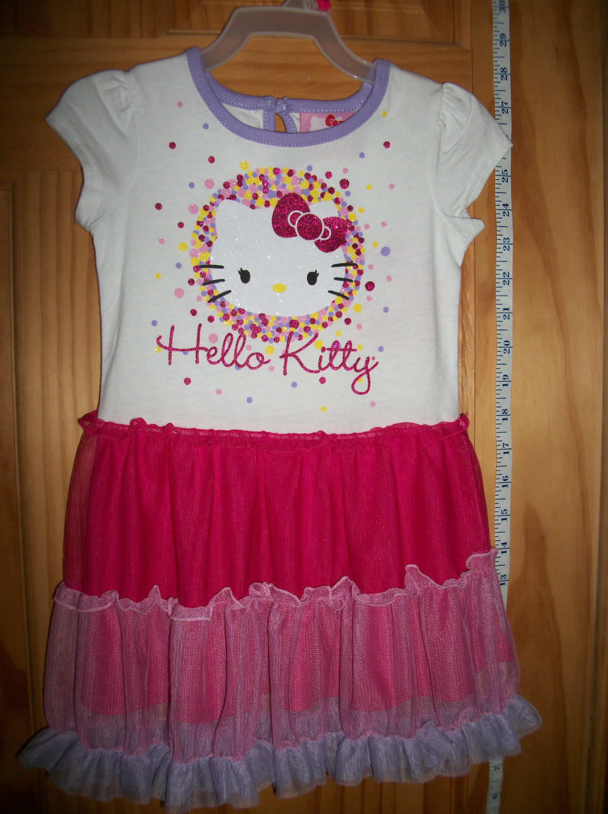 Hello Kitty Baby Clothes 18M White Sanrio Pink Sparkle Ruffle Cat Tutu