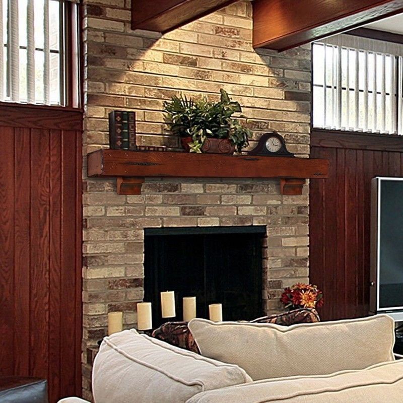 Mantle Wood Beam 72" Cherry Rustic Fireplace Mantel Shelf ...