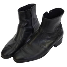 Men&#39;s Black Leather Dress Boots Side Zipper Made In USA Size 8.5D - $31.27