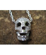 Haunted sparkling sterling skull Pendant 777,000 Djinn Genies at your command  - $77.70