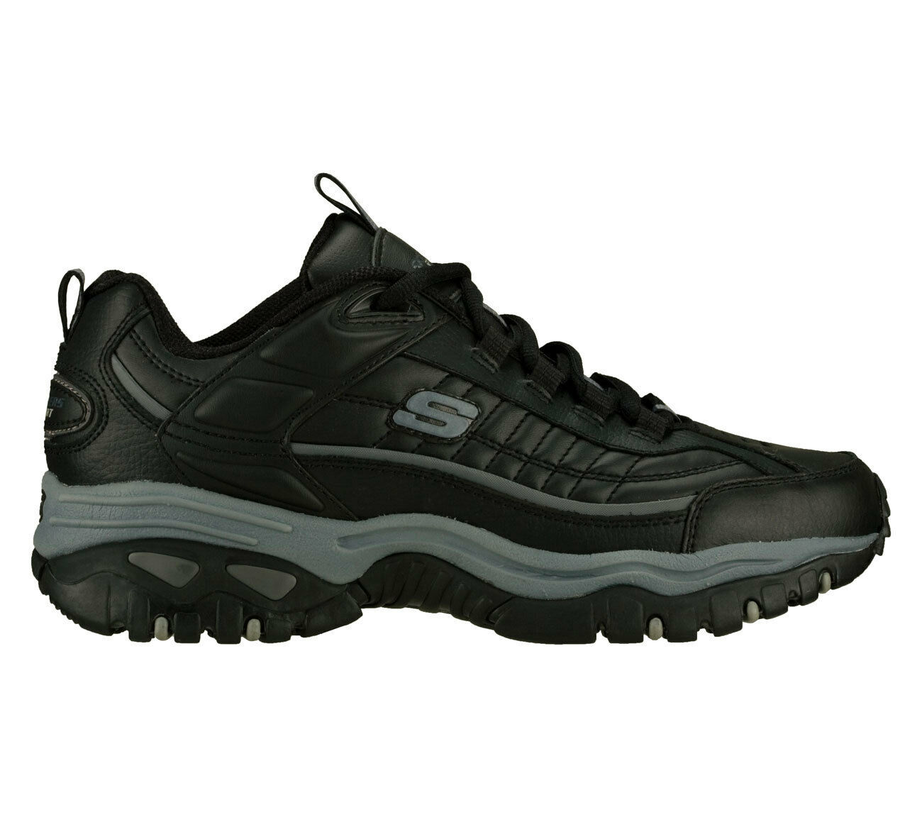 Skechers Black EW Wide Width shoes Men New Sport Train Leather Sneaker ...