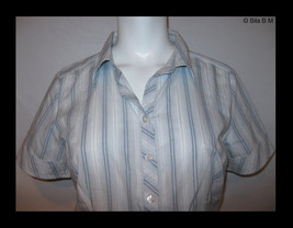 ANN TAYLOR LOFT 100% Cotton Short Sleeve Blouse - Size 14P - FREE SHIPPING - $15.00