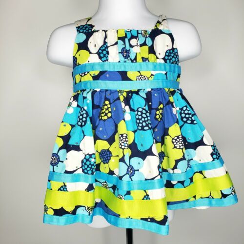 Youngland Baby Girl's Dress Floral Blue Green Size 12 Months - $8.99