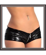 Faux PU Leather Bikini Panties - Zipper Front to Back - Open Fly w/ Belt... - $49.95