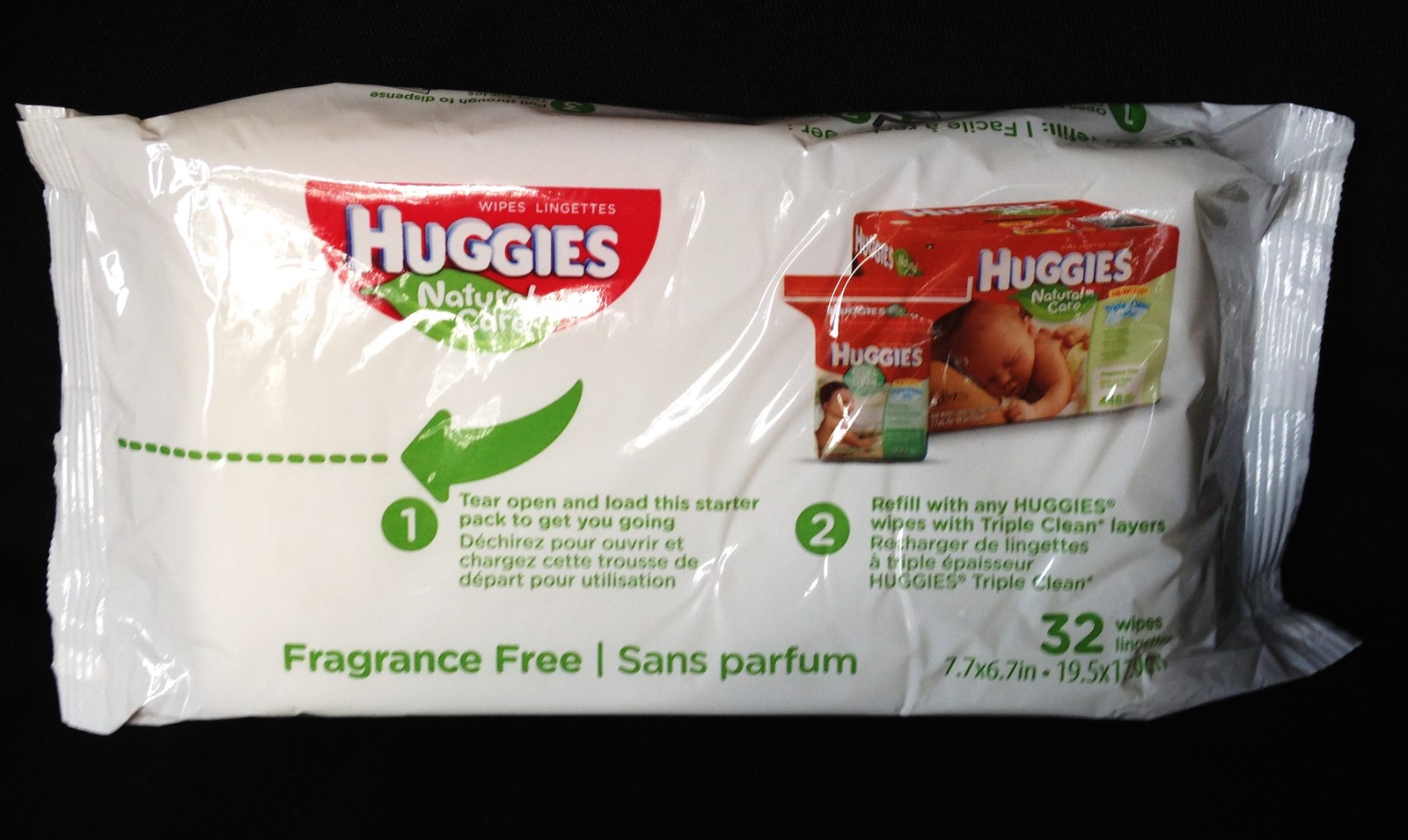 Huggies Natural Care Clutch N Clean Case 32 Wipes Refillable Baby Wipes