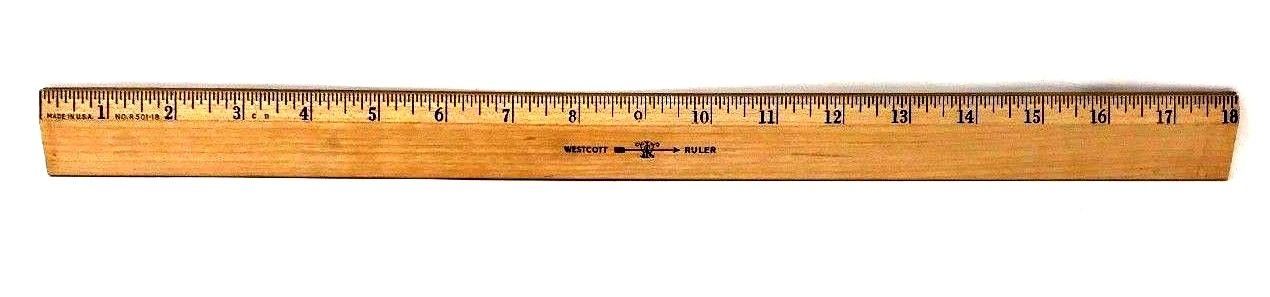 18 Inch Westcott Vintage Old School Wooden Ruler w Metal Edge No. R 501 ...