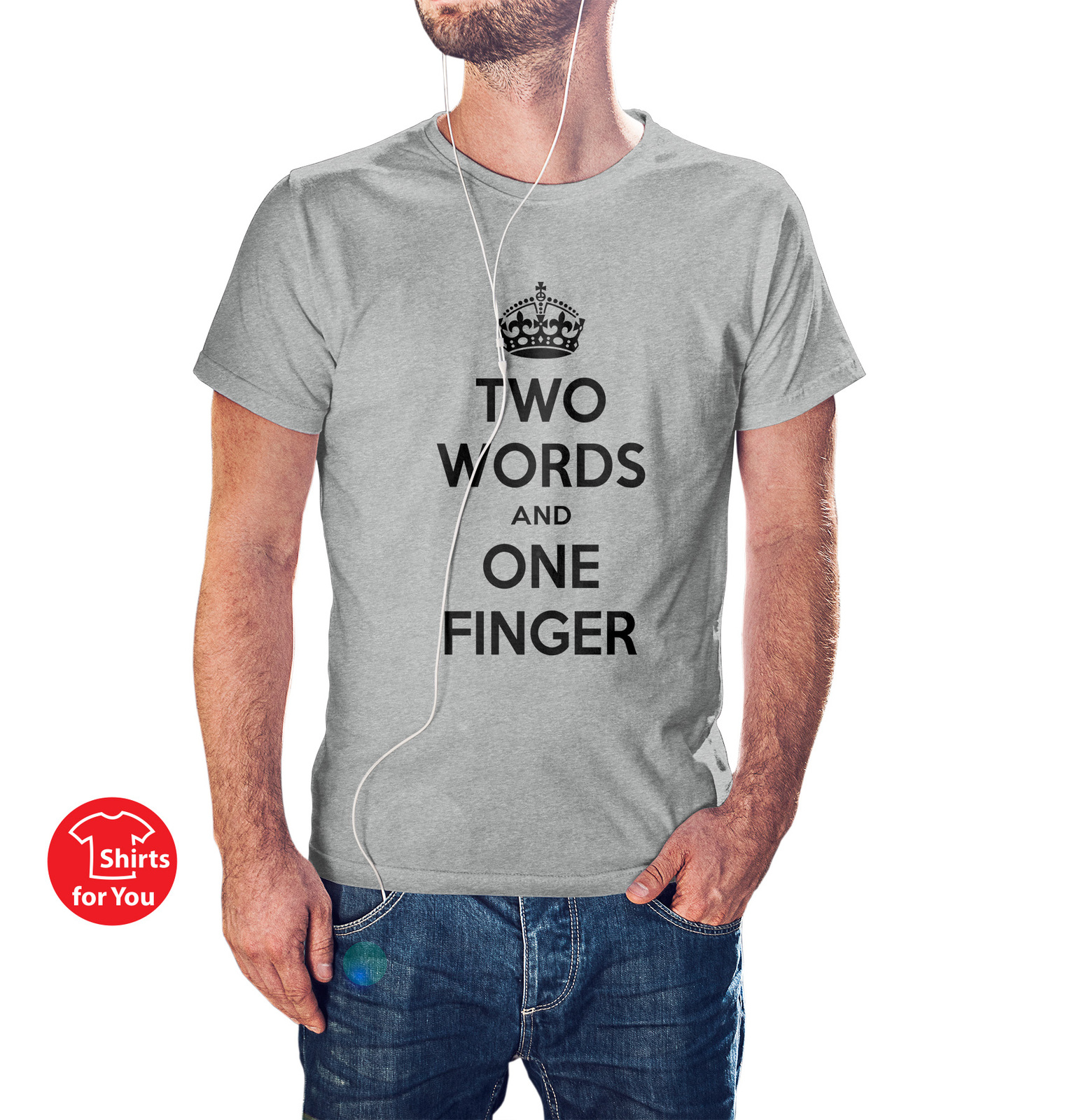 t shirt two words one finger