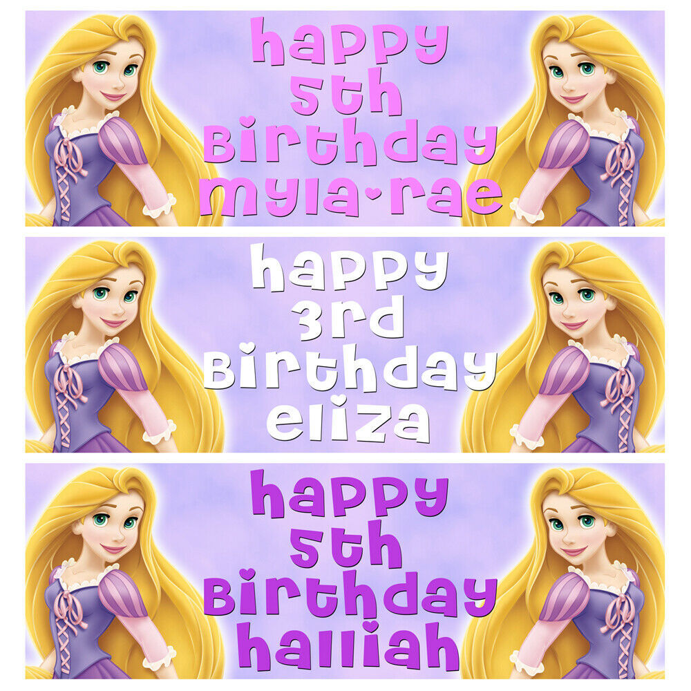 Rapunzel Personalised Birthday Banner - Disney Tangled Birthday Party 