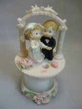 Little Bride & Groom Standing At the Alter Candle Tea Light Precious Moments?  - $9.95